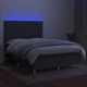 Боксспринг легло с матрак и LED, тъмносиво, 140x200 см, плат