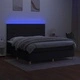 Боксспринг легло с матрак и LED, черно, 160x200 см, плат
