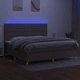 Боксспринг легло с матрак и LED, таупе, 200x200 см, плат