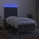 Боксспринг легло с матрак и LED, тъмносиво, 100x200 см, плат
