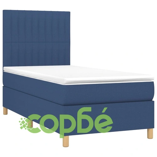 Боксспринг легло с матрак и LED, синьо, 100x200 см, плат ➤ топ цена ➤ sorbe.bg