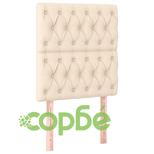 Боксспринг легло с матрак и LED, кремаво, 80x200 см, плат ➤ топ цена ➤ sorbe.bg