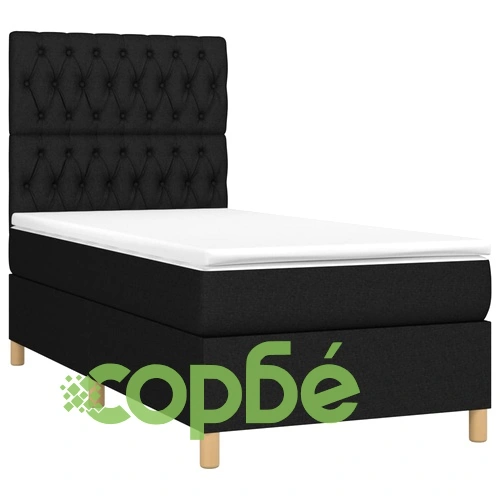 Боксспринг легло с матрак и LED, черна, 90x200 см, плат ➤ топ цена ➤ sorbe.bg
