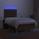 Боксспринг легло с матрак и LED, тъмнокафяво, 120x200 см, плат