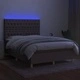 Боксспринг легло с матрак и LED, таупе, 140x200 см, плат