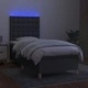 Боксспринг легло с матрак и LED, тъмносиво, 80x200 см, плат