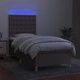 Боксспринг легло с матрак и LED, таупе, 80x200 см, плат