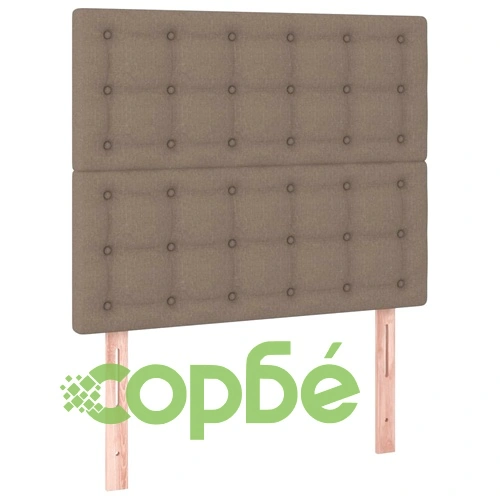 Боксспринг легло с матрак и LED, таупе, 80x200 см, плат ➤ топ цена ➤ sorbe.bg
