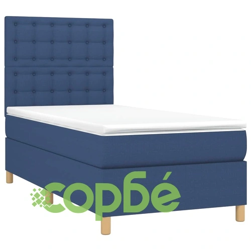 Боксспринг легло с матрак и LED, синьо, 80x200 см, плат ➤ топ цена ➤ sorbe.bg