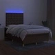 Боксспринг легло с матрак и LED, тъмнокафяво, 120x200 см, плат