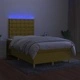 Боксспринг легло с матрак и LED, зелено, 120x200 см, плат