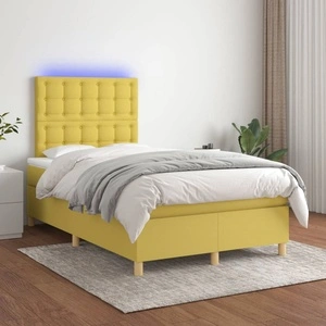 Боксспринг легло с матрак и LED, зелено, 120x200 см, плат