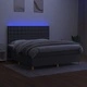 Боксспринг легло с матрак и LED, тъмносиво, 160x200 см, плат