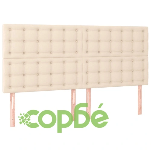 Боксспринг легло с матрак и LED, кремаво, 160x200 см, плат ➤ топ цена ➤ sorbe.bg