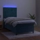 Боксспринг легло с матрак и LED, тъмносиньо, 80x200 см, кадифе