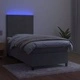 Боксспринг легло с матрак и LED, светлосиво, 90x190 см, кадифе