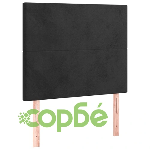 Боксспринг легло с матрак и LED, черно, 90x190 см, кадифе ➤ топ цена ➤ sorbe.bg