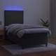 Боксспринг легло с матрак и LED, тъмносиво, 90x200 см, кадифе