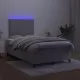 Боксспринг легло с матрак и LED, светлосиво, 120x200 см, кадифе