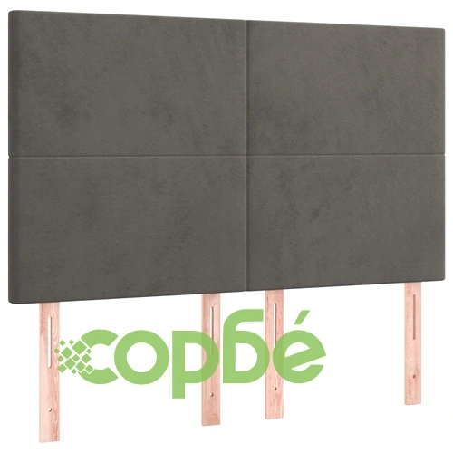 Боксспринг легло с матрак и LED, тъмносиво, 140x190 см, кадифе ➤ топ цена ➤ sorbe.bg