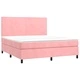 Боксспринг легло с матрак и LED, розово, 180x200 см, кадифе