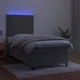 Боксспринг легло с матрак и LED, светлосиво, 80x200 см, кадифе