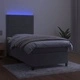 Боксспринг легло с матрак и LED, светлосиво, 90x190 см, кадифе