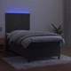 Боксспринг легло с матрак и LED, тъмносиво, 90x190 см, кадифе