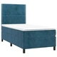 Боксспринг легло с матрак и LED, тъмносиньо, 90x190 см, кадифе