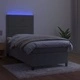 Боксспринг легло с матрак и LED, светлосиво, 90x200 см, кадифе
