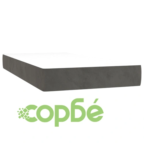 Боксспринг легло с матрак и LED, тъмносиво, 100x200 см, кадифе ➤ топ цена ➤ sorbe.bg