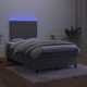 Боксспринг легло с матрак и LED, тъмносиво, 120x200 см, кадифе