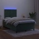 Боксспринг легло с матрак и LED, тъмнозелено, 120x200см, кадифе