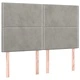 Боксспринг легло с матрак и LED, светлосиво, 140x190 см, кадифе