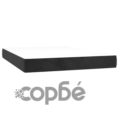 Боксспринг легло с матрак и LED, черно, 140x190 см, кадифе ➤ топ цена ➤ sorbe.bg