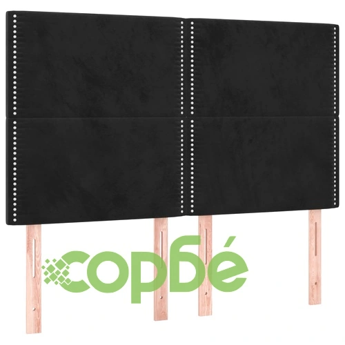 Боксспринг легло с матрак и LED, черно, 140x190 см, кадифе ➤ топ цена ➤ sorbe.bg