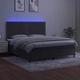 Боксспринг легло с матрак и LED, тъмносиво, 180x200 см, кадифе