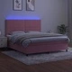 Боксспринг легло с матрак и LED, розово, 180x200 см, кадифе