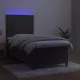 Боксспринг легло с матрак и LED, тъмносиво, 80x200 см, кадифе