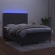Боксспринг легло с матрак и LED, тъмносиво, 140x200 см, кадифе