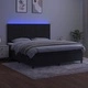 Боксспринг легло с матрак и LED, черно, 180x200 см, кадифе