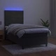 Боксспринг легло с матрак и LED, тъмносиво, 100x200 см, кадифе