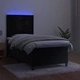 Боксспринг легло с матрак и LED, черно, 100x200 см, кадифе