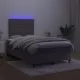 Боксспринг легло с матрак и LED, тъмносиво, 120x200 см, кадифе