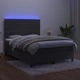 Боксспринг легло с матрак и LED, тъмносиво, 140x200 см, кадифе