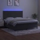 Боксспринг легло с матрак и LED, тъмносиво, 160x200 см, кадифе