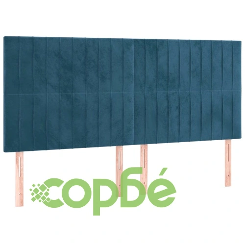 Боксспринг легло с матрак и LED, тъмносиньо, 180x200 см, кадифе ➤ топ цена ➤ sorbe.bg