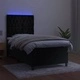 Боксспринг легло с матрак и LED, черно, 80x200 см, кадифе