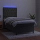 Боксспринг легло с матрак и LED, тъмносиво, 90x190 см, кадифе