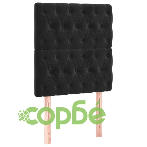 Боксспринг легло с матрак и LED, черно, 90x190 см, кадифе ➤ топ цена ➤ sorbe.bg